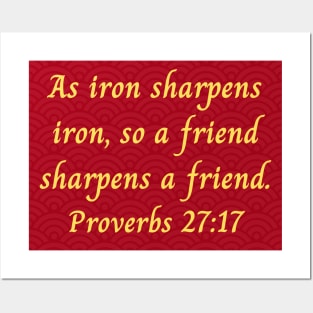 Bible Verse Proverbs 27:17 Posters and Art